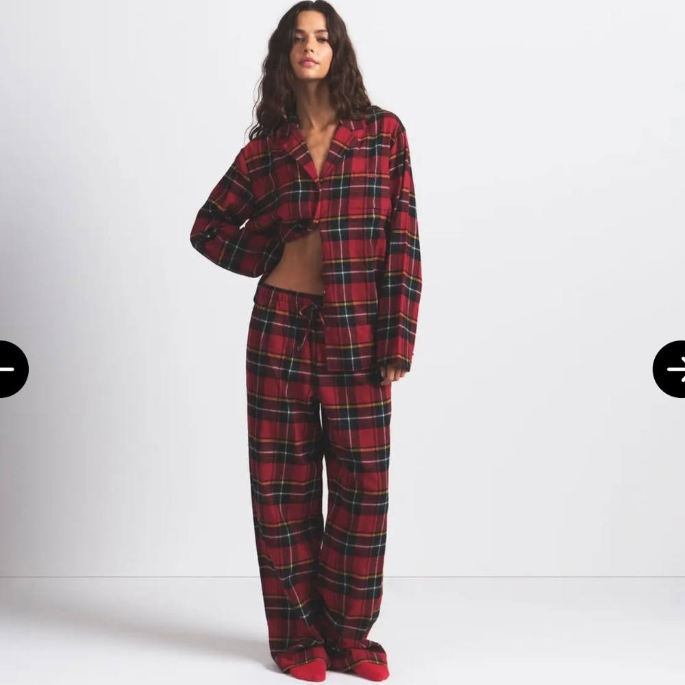 Skims Flannel Sleep Set Pajamas women’s large